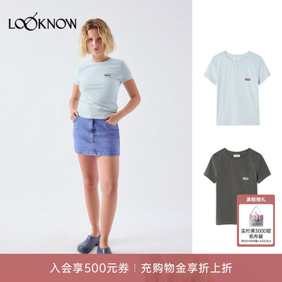 american vintage LOOKNOW26春季新品多色logo圆领短袖