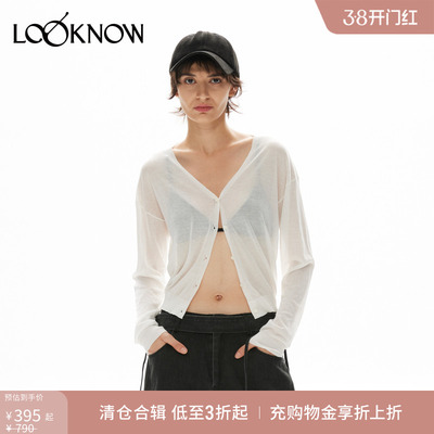 madeinormal设计师品牌LOOKNOW秋冬白色毛针织衫开衫女