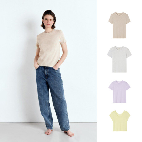 american vintage LOOKNOW26春季新品多色圆领短袖