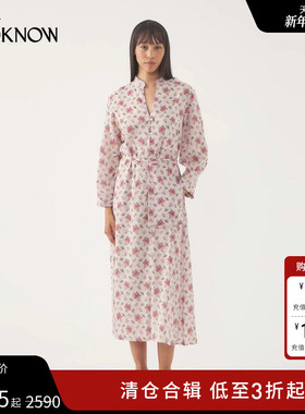 ANTIK BATIK设计师品牌LOOKNOW2025年春季新款V领花卉长袖连衣裙