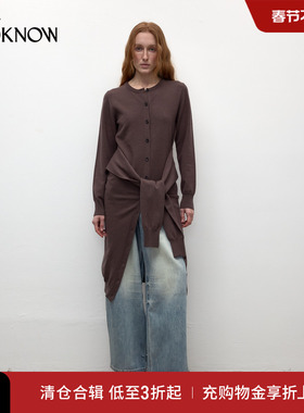 madeinormal设计师品牌LOOKNOW2025年春季新款绑带针织连衣裙女