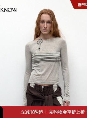 madeinormal设计师品牌LOOKNOW2025春新软糯百搭串珠绑带打底女