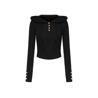 IFBYLAND弹力连帽纽扣针织衫