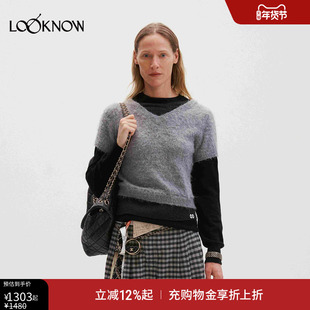MEDIUM WELL x LOOKNOW 2025年冬季新品撞色阿尔巴卡羊毛针织衫