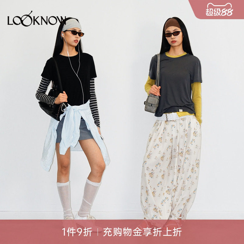 madeinormal X LOOKNOW26新品薄透系列真两件条纹T恤图片