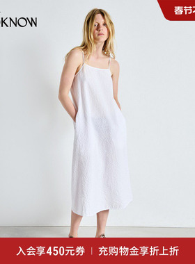 American Vintage设计师品牌LOOKNOW2025春夏新款白色吊带连衣裙