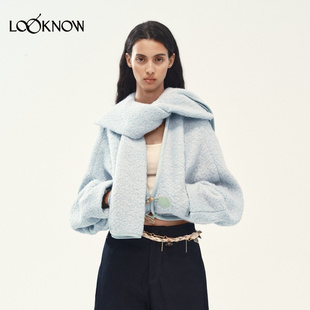 LOOKNOW 2025年羊毛围巾领廓形外套 WELL MEDIUM