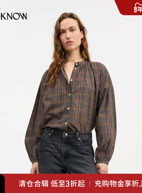 Skall Studio X LOOKNOW设计师品牌25秋冬新品深绿色格纹衬衫