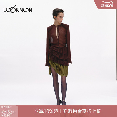 jacques wei x LOOKNOW设计师品牌2026年春夏新品真丝长袖连衣裙
