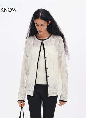 ICE DUST x LOOKNOW2026春夏新品镂空绞花长袖开衫