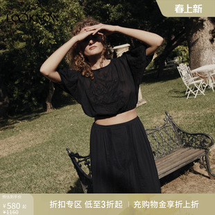 LOUISE MISHA设计师品牌LOOKNOW2025年春季新款黑色衬衫