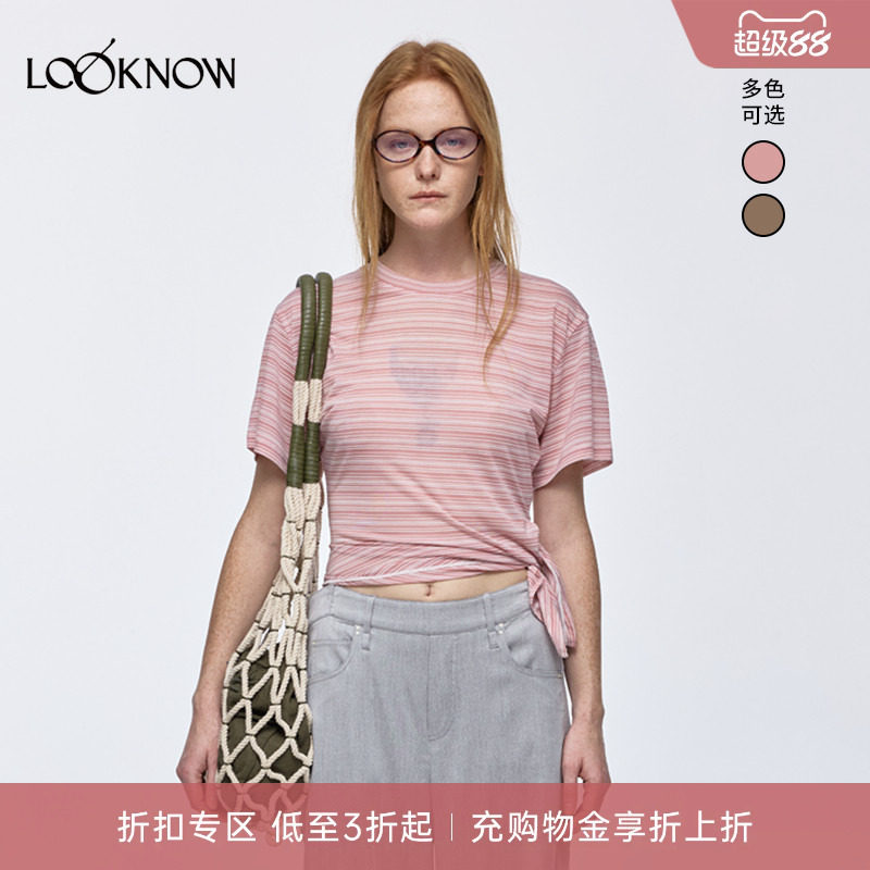 IFBYLAND条纹系带莱赛尔T恤图片