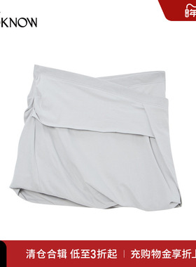 LCDC设计师品牌LOOKNOW2025年春季新款浅灰色扭曲迷你裙