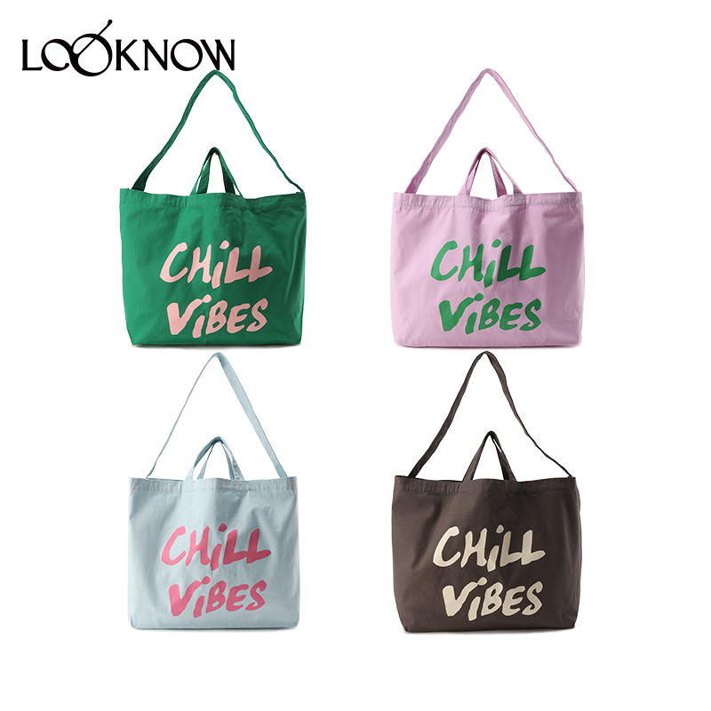 LOOKNOW大号CHILLVIBES帆布袋