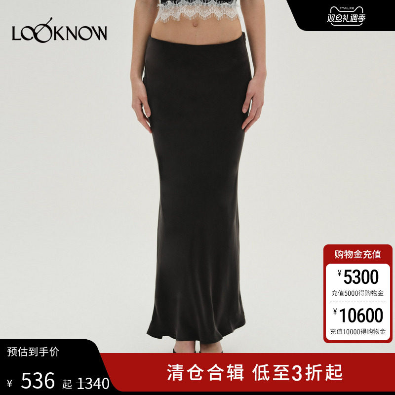 FOR LOVE AND LEMONS设计师品牌LOOKNOW冬季新款黑色长裙