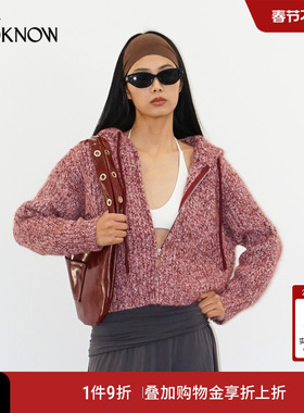 madeinormal x LOOKNOW2026春夏新款红色双旦系列花纱连帽开衫