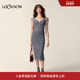 LOOKNOW2025秋季 新款 Rouje 格纹无袖 连衣裙女