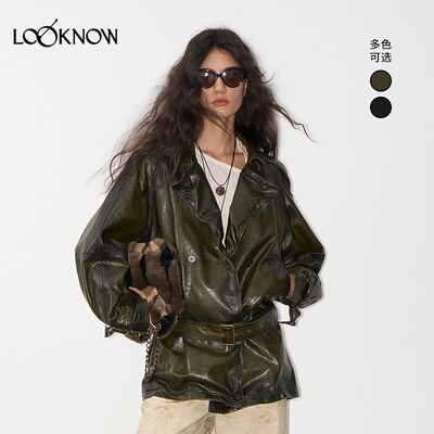 IF BY LAND X LOOKNOW25年秋季新款金属丝造型绵羊皮革外套女