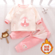 小三月宝宝加绒套装 子可外穿婴儿加绒套装 冬季 保暖内衣幼儿加绒裤