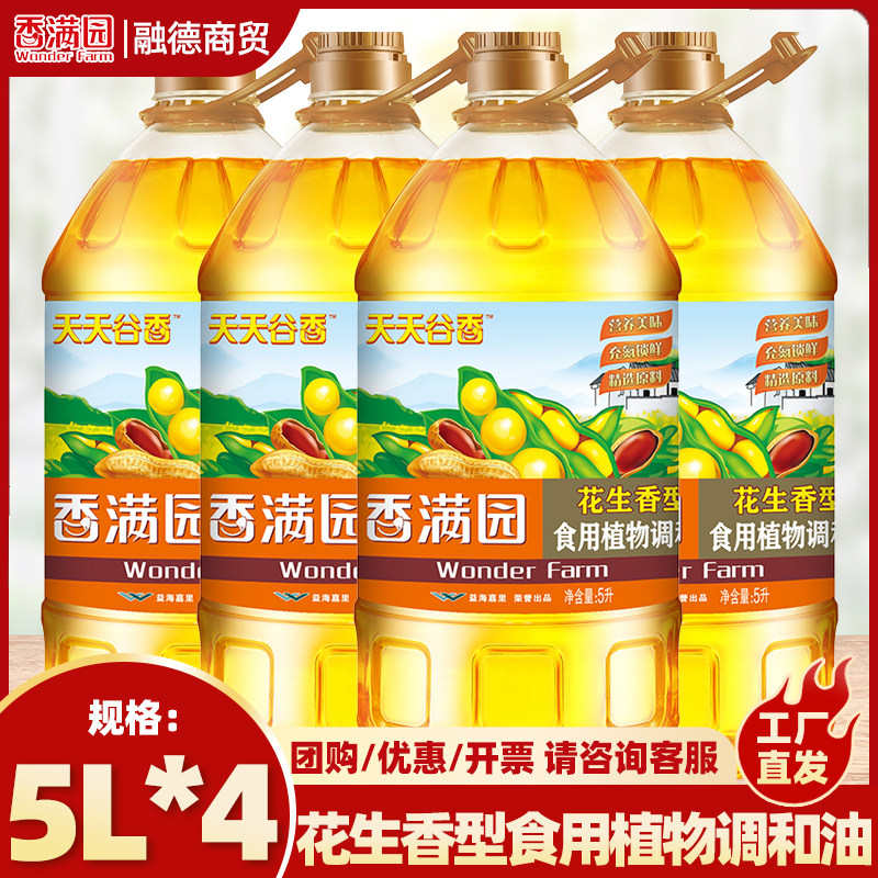 加补/香满园食用油天天谷香花生浓香型食用植物调和油5L*4桶,粮油调味/速食/干货/烘焙,调和油,淘宝优惠券,粉丝福利购,淘宝优惠卷