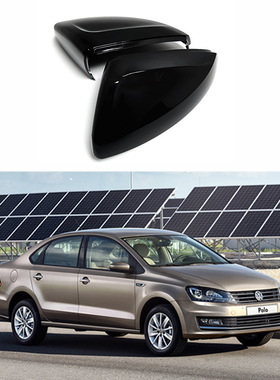 适用于18-20款大众 Polo Mk6 AW 2 件黑色侧后视镜盖更换盖外壳