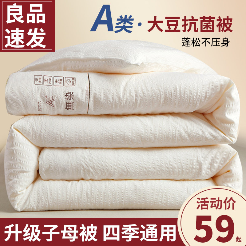 大豆纤维被夏被冬被子母被春秋被棉被芯四季通用夏季夏凉被空调被,床上用品,化纤被,淘宝优惠券,粉丝福利购,淘宝优惠卷