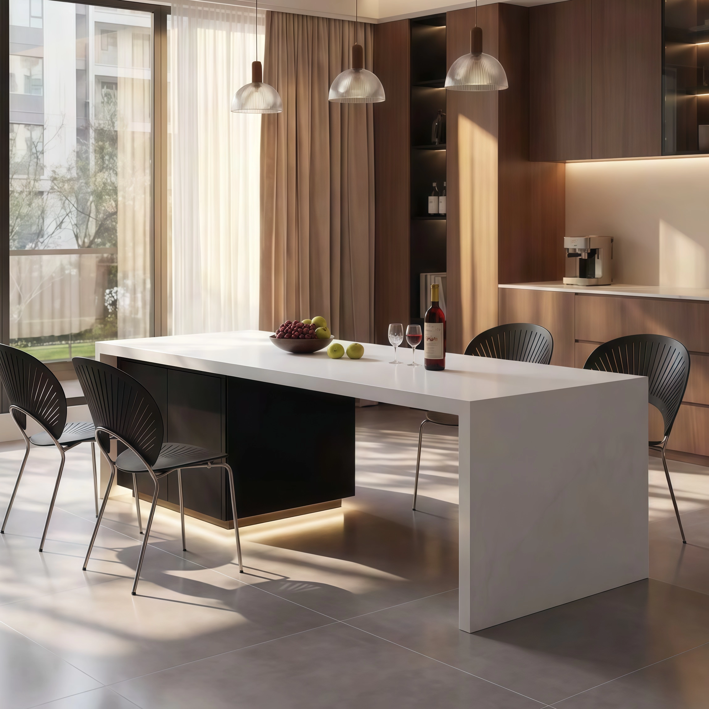 德利丰岩板岛台餐桌一体家用