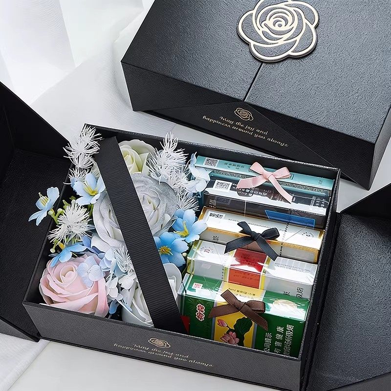 情人节生日礼物盒送男花束烟盒礼盒有钱花diy礼品盒空盒子包装盒