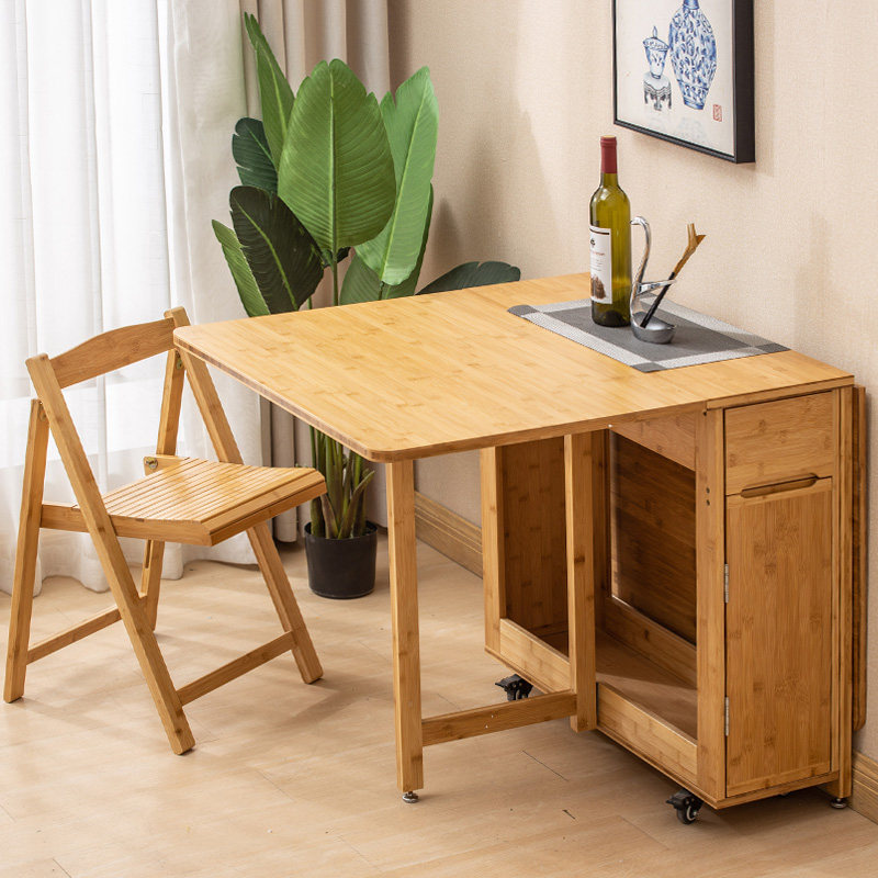 可折叠桌子家用小户型移动吃饭桌子长方形桌子简易餐桌折叠桌椅子