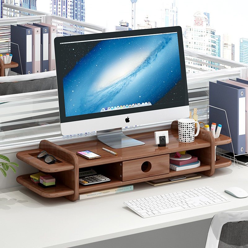 台式电脑增高架显示器托架办公桌面键盘收纳置物架护颈抬高架底座