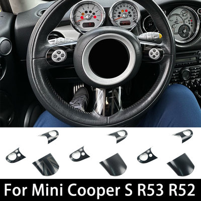 适用新宝马mini方向盘贴迷你Cooper S R53方向盘按键改装贴装饰壳