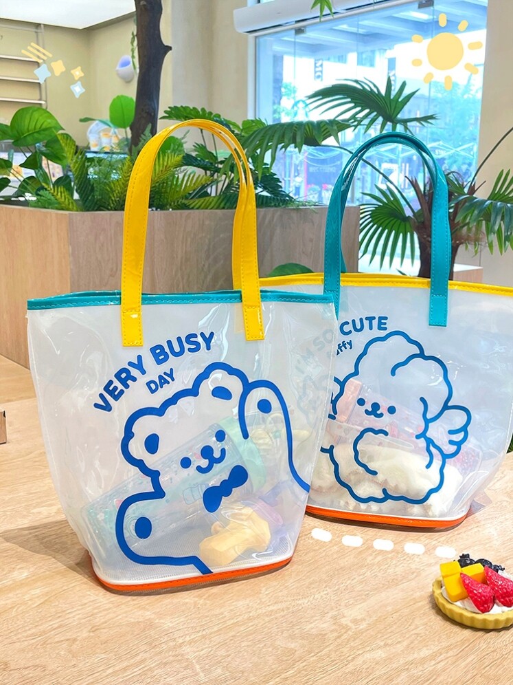 透明果冻包小包包女防水沙滩游泳pvc妈咪外出购物大容量手提袋子