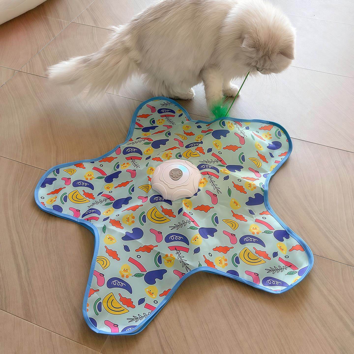 捕猎天性!海星猫玩具猫咪捕猎毯捕猎玩具电动躲避自嗨解闷逗猫棒