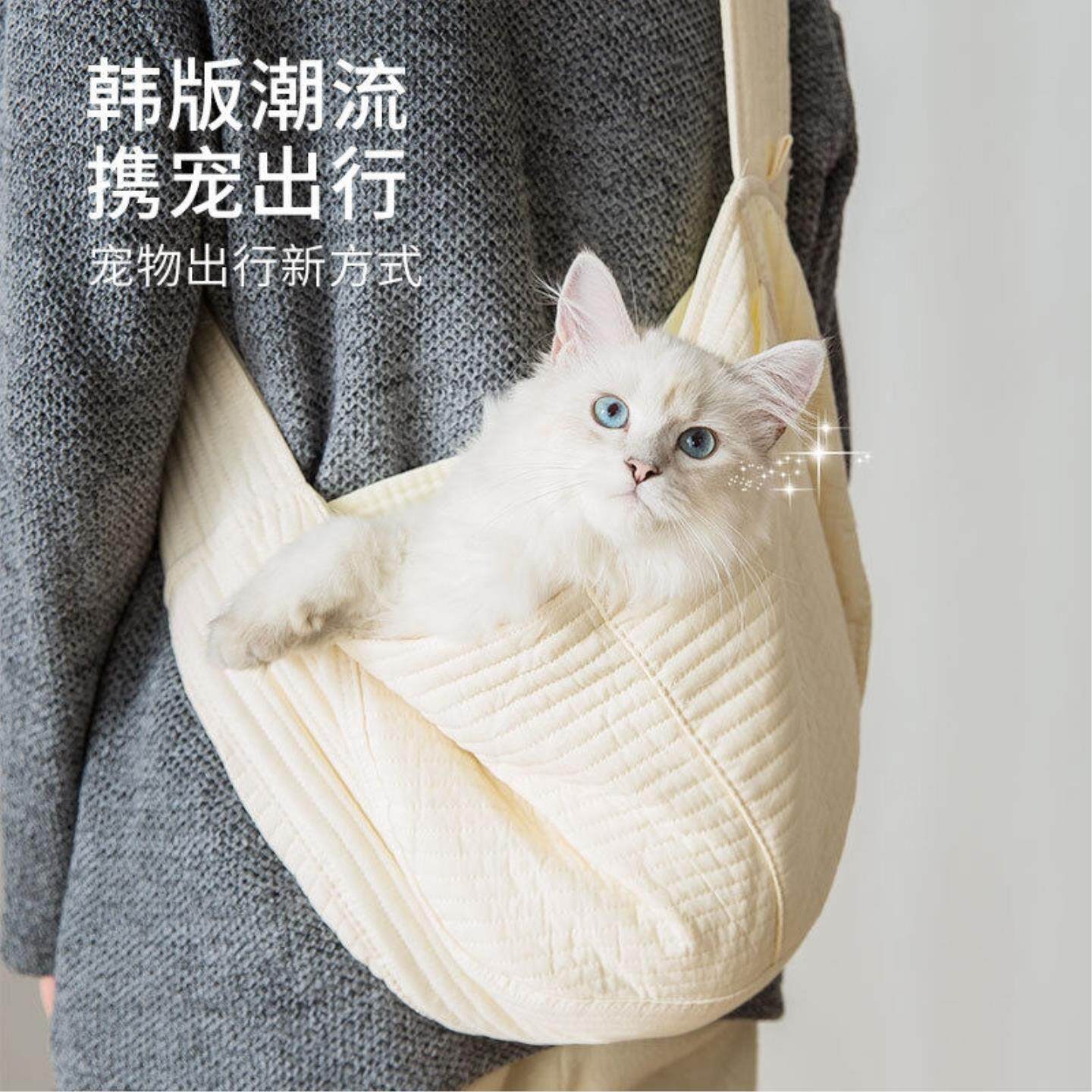 猫咪猫包斜挎宠物外出便携背包狗狗带小猫出门袋胸前兜袋式小型犬
