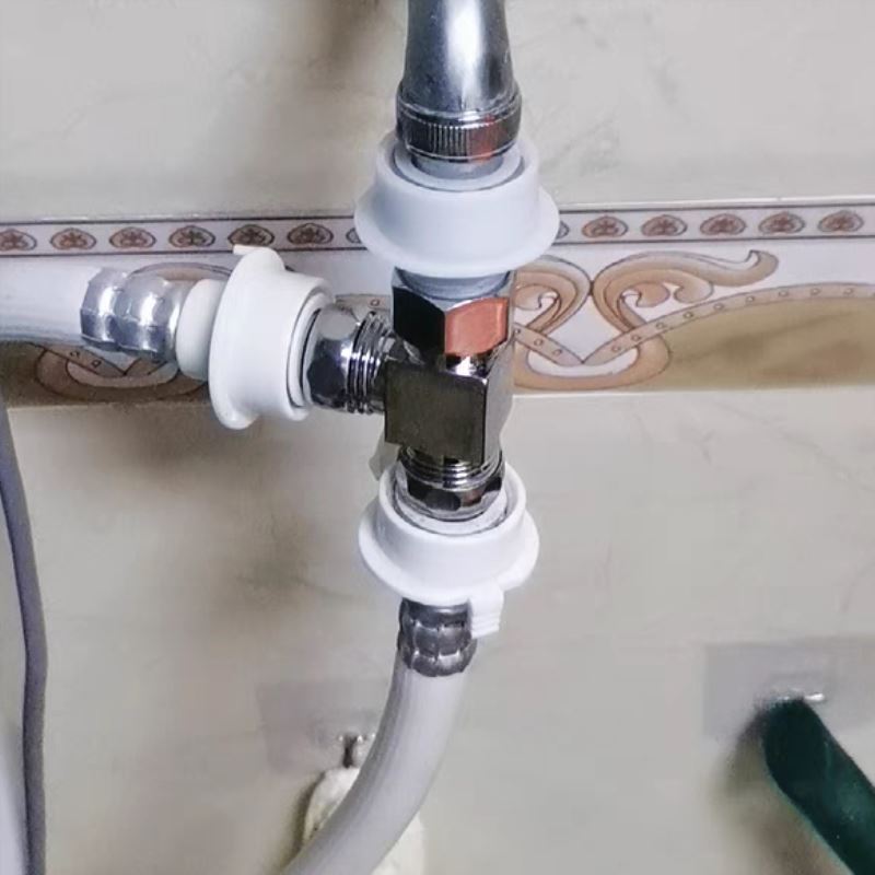 进水管双出进水口分水器转换头接头三通一分二洗衣机分流器水龙头