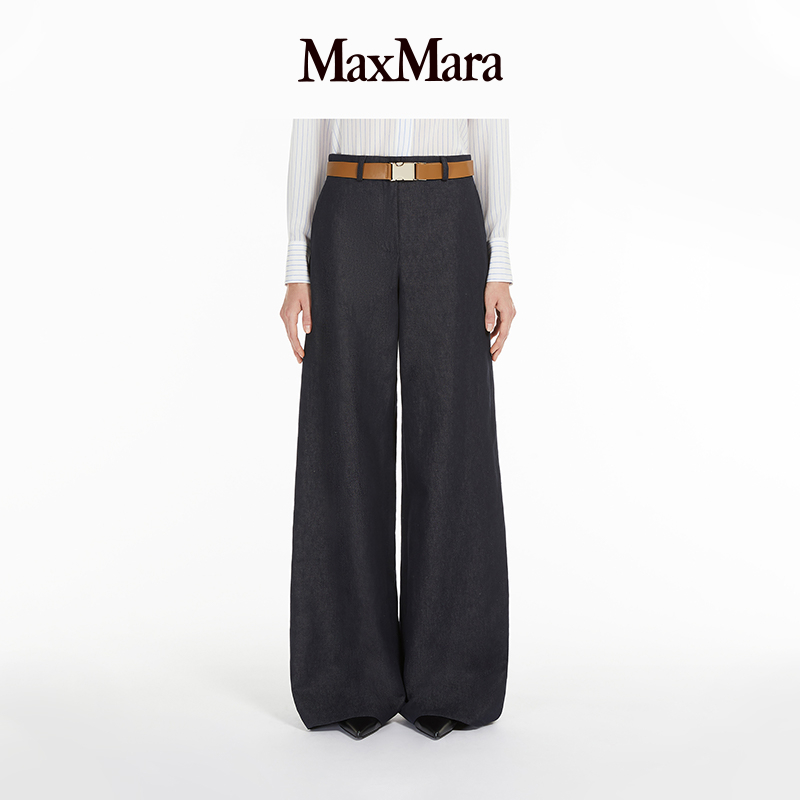 MaxMara 2025春夏新品女装棉麻阔腿长裤6131145106&