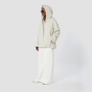 女裝 MaxMara2025早秋新品 綿羊毛雙面呢連帽衛(wèi)衣外套9086035106