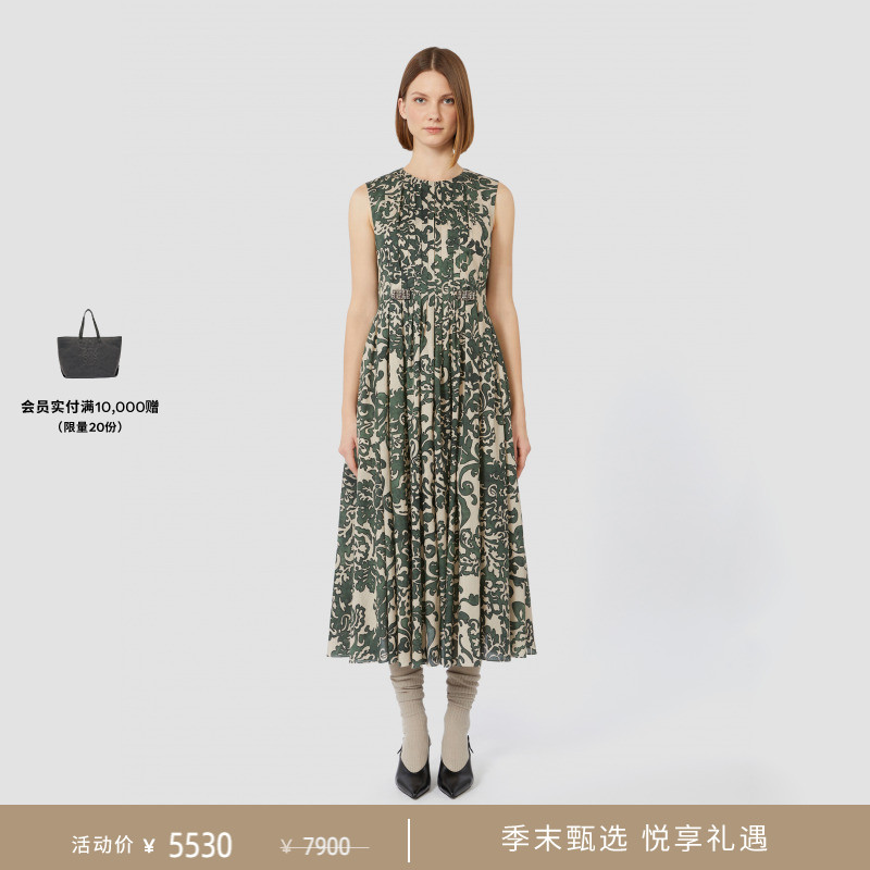 【季末甄选】MaxMara 2025秋冬新品女装无袖百褶连衣裙9226105206