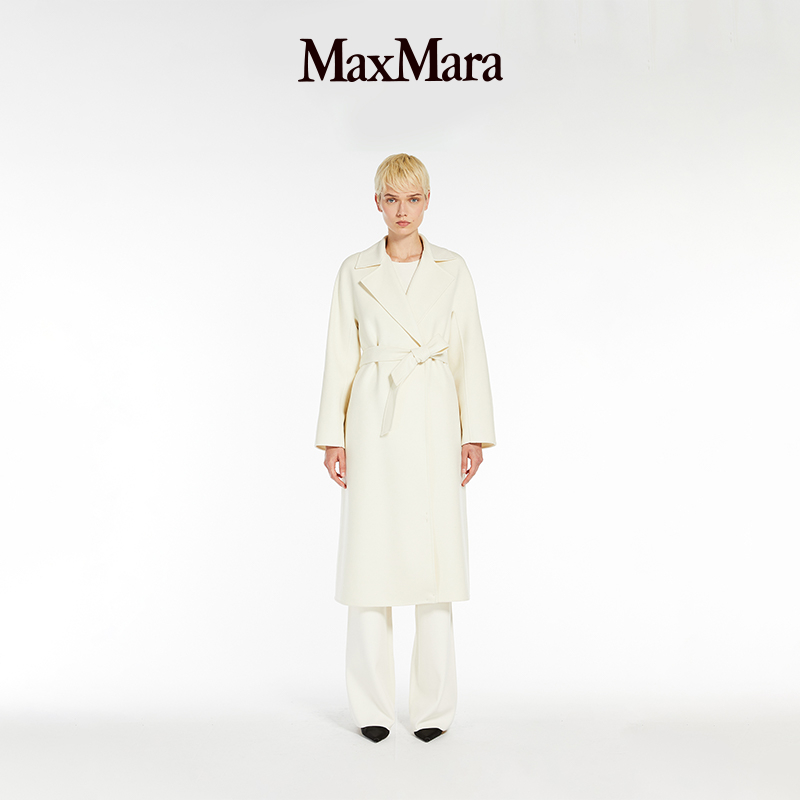 MaxMara 2025春夏女装羊毛混纺系带大衣外套6011035106