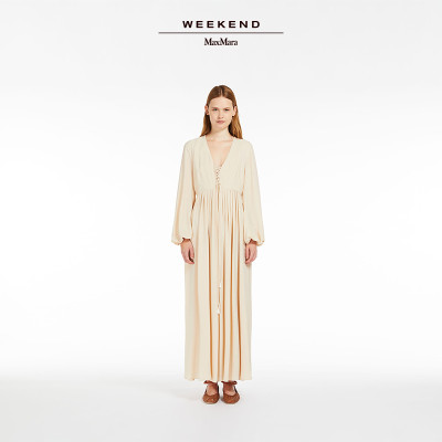 Weekend MaxMara 2024春夏新品女装绉纱连衣裙5221054206