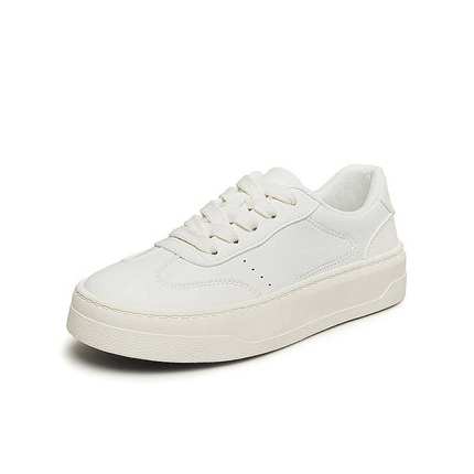 百思图24秋新款运动小白鞋德训鞋松糕厚底女休闲板鞋VCR33AM4