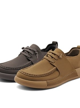 百丽男鞋吐司鞋休闲皮鞋2024秋新商场同款牛皮户外工装鞋8LT01CM4