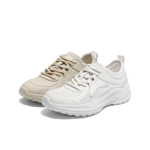 百丽厚底透气网面老爹鞋女2025新款健步鞋休闲小白鞋子E3E1DCM5