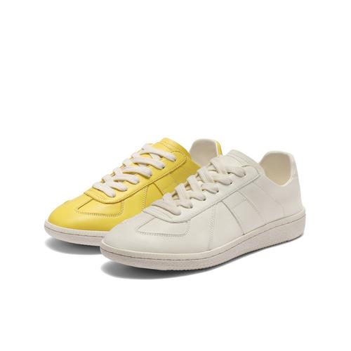 百丽女鞋子复古德训鞋秋季新款真皮柔软运动风休闲板鞋B2634CQ5