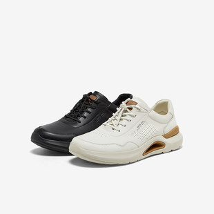 EYX01AM5 牛皮厚底通勤透气百搭运动鞋 Bata休闲鞋 男2025春商场新款