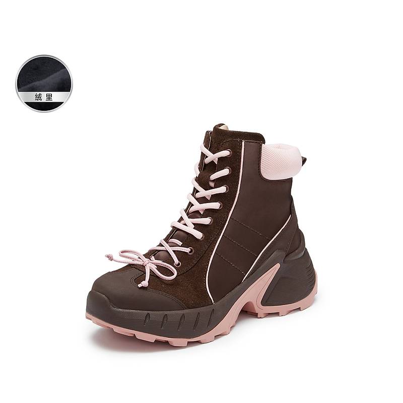 思加图2024冬季新款甜酷马丁靴运动短靴厚底女时装靴D2154DD4