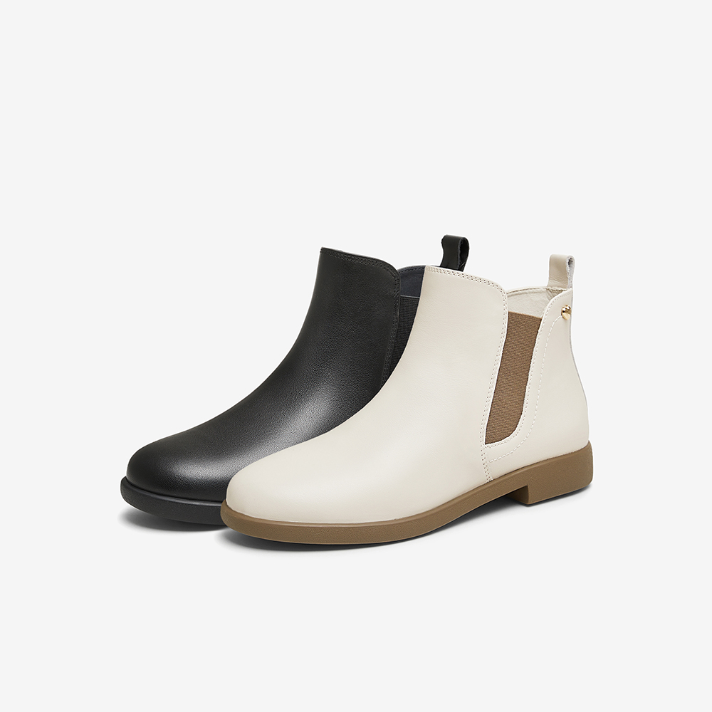 专柜正品Tata切尔西靴女靴子牛皮革短靴2024冬季新款7BJ46DD4