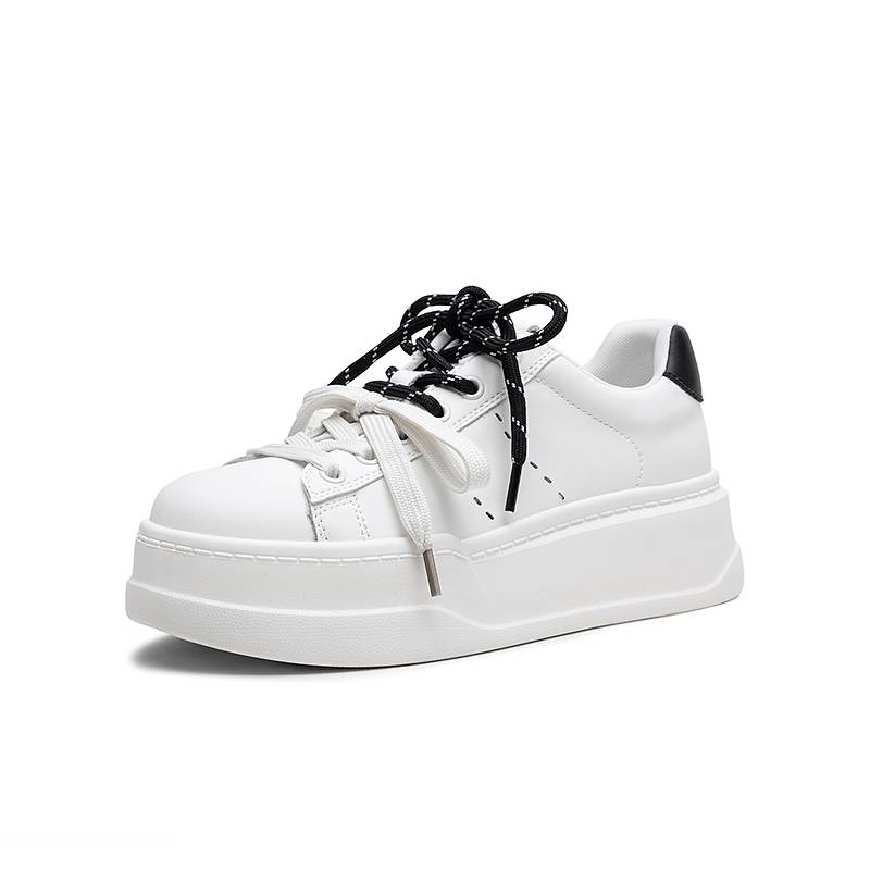 百思图2025秋季新款板鞋小白鞋松糕厚底女运动休闲鞋CR501CM5