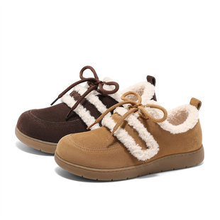 森达达人奶盖可可毛毛鞋 新保暖舒适超软雪地靴4UR27AM5 女25春季