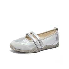 森达银色运动芭蕾玛丽珍鞋女鞋2024秋季休闲平底单鞋女ZCC41CQ4